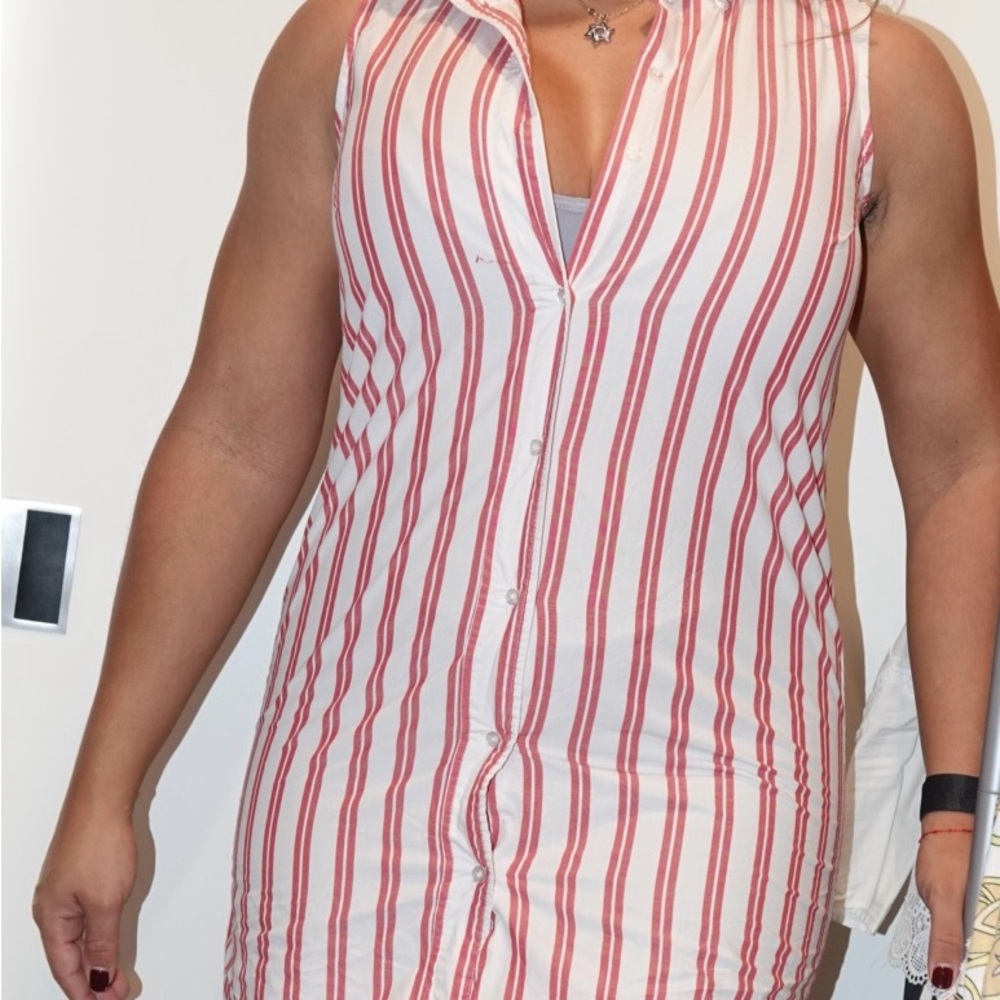 Mango dress red and white stripes